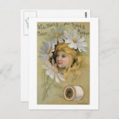 Coats Thread - Daisy Girl Briefkaart (Voorkant / Achterkant)