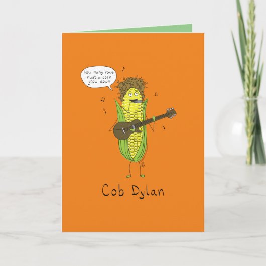 Cob Dylan Musician Corn Funny Wenskaart Kaart (Voorkant)