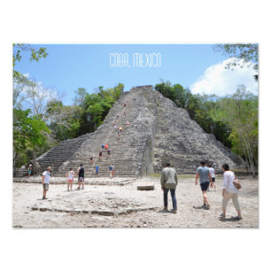 Coba Pyramid Mayan Ruins Riviera Maya Mexico Foto Afdruk