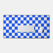 Cobalt and cream checkerboard pattern (Clavier et souris)