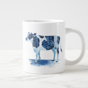 Cobalt Blauwe Boerderijdieren - Koe Extra Grote Beker