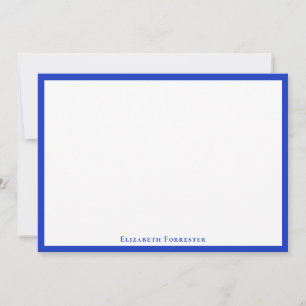 Cobalt Bleu Élégante Carte moderne à Note Plat