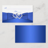 Cobalt Bleu et Blanc Coeurs associés Cartes de puc (Devant / Derrière)