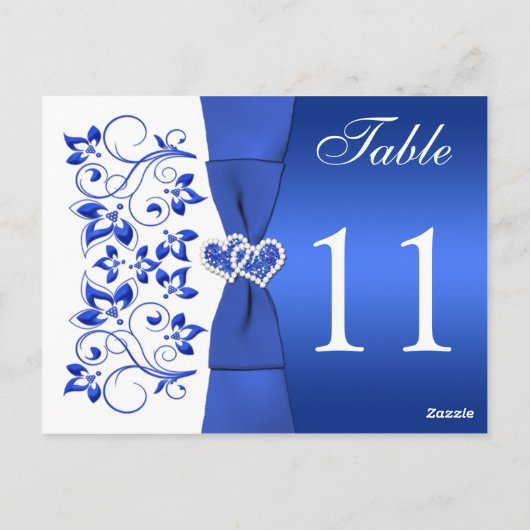 Cobalt bleu et blanc recto-verso Numéro de table (Dos)