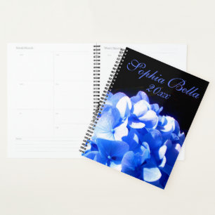 Cobalt bleu floral élégant bleu hydrangées