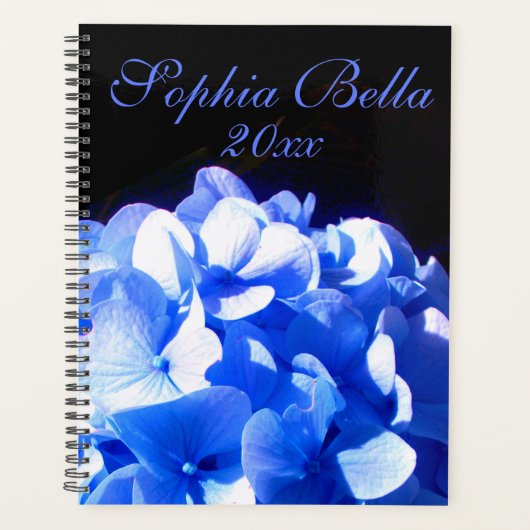 Cobalt bleu floral élégant bleu hydrangées (Devant)