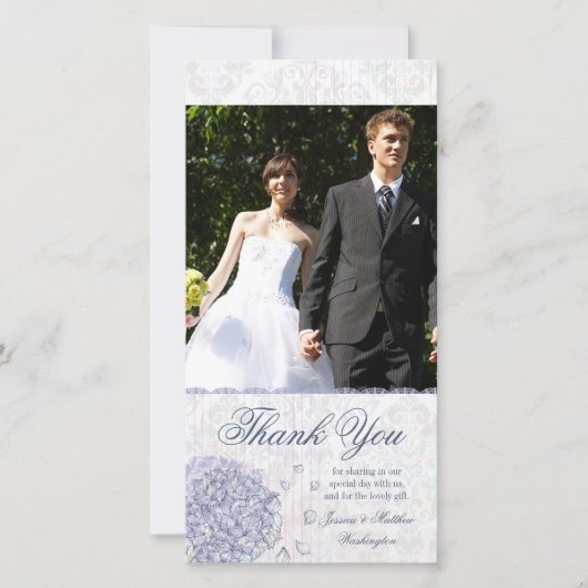 Cobalt bleu hydrangea fleur mariage merci (Devant)