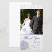 Cobalt bleu hydrangea fleur mariage merci (Devant / Derrière)