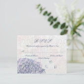 Cobalt bleu hydrangea mariage fleur RSVP carte (Debout devant)