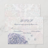 Cobalt bleu hydrangea mariage fleur RSVP carte (Devant / Derrière)