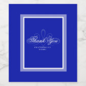 Cobalt bleu personnalisable mariage vin étiquette (Étiquettes simples)