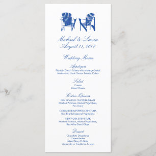 Cobalt Blue Adirondack Chaises de plage Menu Maria