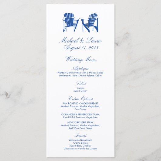 Cobalt Blue Adirondack Chaises de plage Menu Maria (Devant)