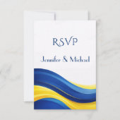 Cobalt Blue and Lemon Yellow RSVP Wedding  (Devant)