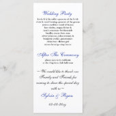cobalt blue birds Programme de mariage (Dos)