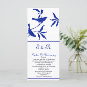 cobalt blue birds Programme de mariage (Debout devant)