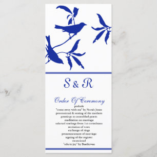 cobalt blue birds Programme de mariage