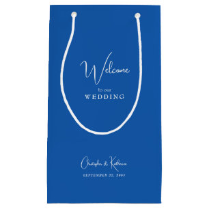 Cobalt Blue bruiloft welkomstgunst Klein Cadeauzakje