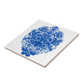 Cobalt Blue Damask Tegeltje (Zijkant)