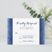 Cobalt Blue détendu Rustique Mariage Cartes RSVP (Debout devant)