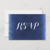 Cobalt Blue détendu Rustique Mariage Cartes RSVP (Dos)