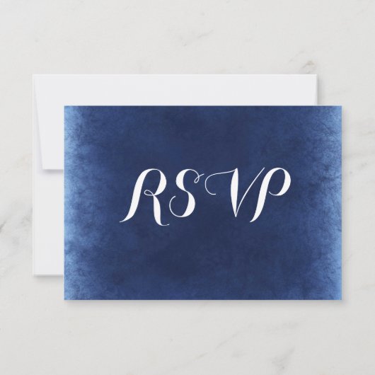 Cobalt Blue détendu Rustique Mariage Cartes RSVP (Dos)