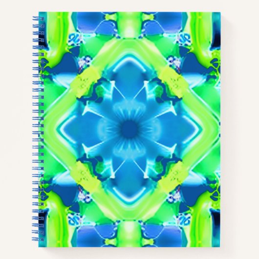 Cobalt Blue et Lime Green Tie Dye Journal Motif (Devant)