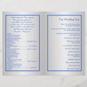 Cobalt Blue et Silver Floral Wedding Programme (Dos)
