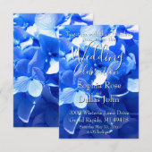 Cobalt blue floral elegant blue hydrangeas Wedding Kaart (Voorkant / Achterkant)