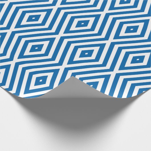 Cobalt Blue Moods Diamond Chevrons Cadeaupapier (Hoek)