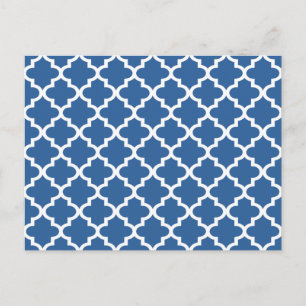 Cobalt Blue Moroccan Tile Trellis Briefkaart