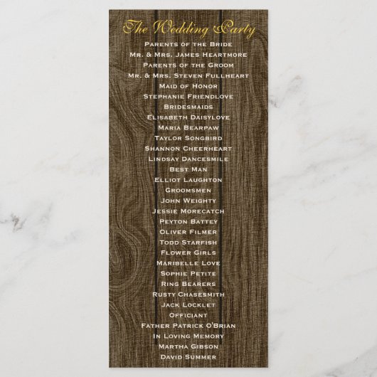 Cobalt Blue Rustic Sunflower Wedding Programme (Dos)