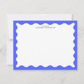 Cobalt Blue Wavy Frame Note Card Kaart (Voorkant)