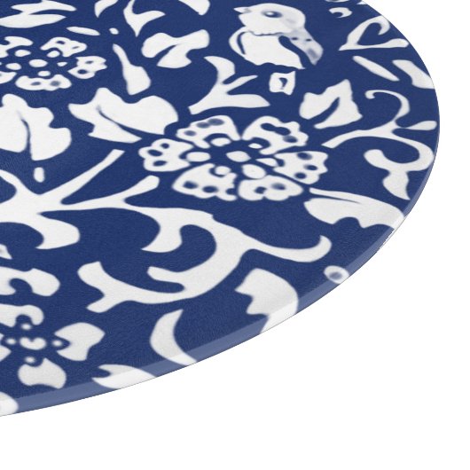 Cobalt Blue White Rabbit Bunny Bird Praktisch Snijplank (Hoek)