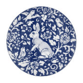 Cobalt Blue White Rabbit Bunny Bird Praktisch Snijplank (Voorkant)
