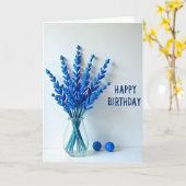 Cobalt Boeket Verjaardagskaart Kaart (Gele Bloem)