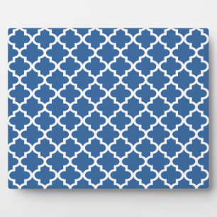 Cobalt Bright Blue Moroccan Tegel Trellis Fotoplaat