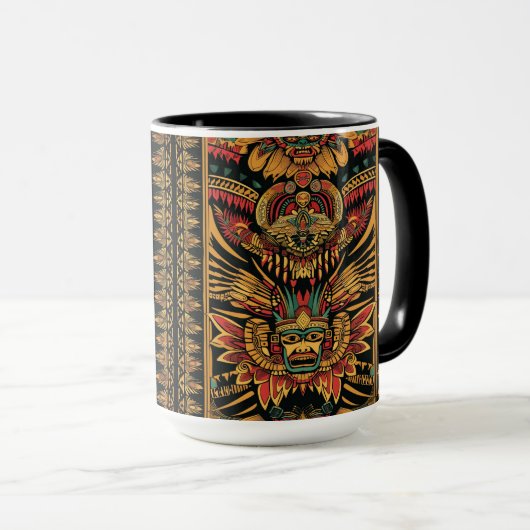 Cobalt culturel "Rêve aztèque" Mug combo de 444ml (Devant droit)