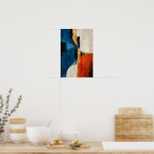 Cobalt Ember Art mural abstrait moderne (Cuisine)