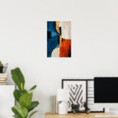 Cobalt Ember Art mural abstrait moderne (Bureau à domicile)