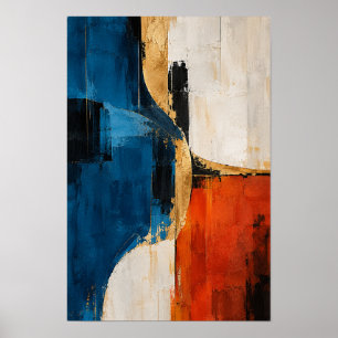Cobalt Ember Art mural abstrait moderne