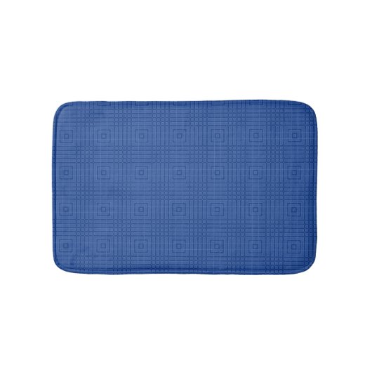 Cobalt en Azure Blue Maze Striped Pattern Badmat (Voorkant)
