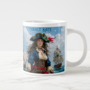 Cobalt Kate - Hoogcontrast Vrouwelijke Piraat Kapi Extra Grote Beker