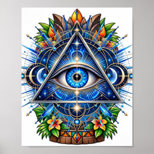 Cobalt Orbit Eye Poster