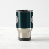 Cobalt Pinstripe monogramme simple Mug (Centre)