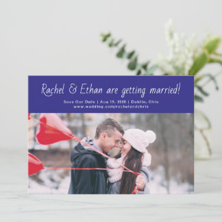 Cobalt Spirited Namen Save the Date Fotokaart