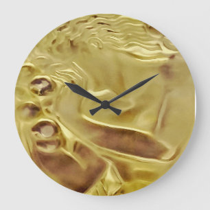 CobaltMoonDesign, Lalique Design Gold, horloge mur