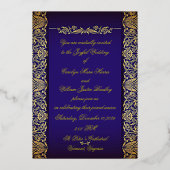 Cobalts Faire-part de mariage orange bleu (Recto)