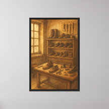  Cobbler's Workshop Waterverf Illustratie