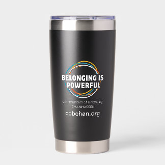 CoBC Tumbler (witte tekst) - Belonging is Krachtig Geïsoleerde Drinkbeker